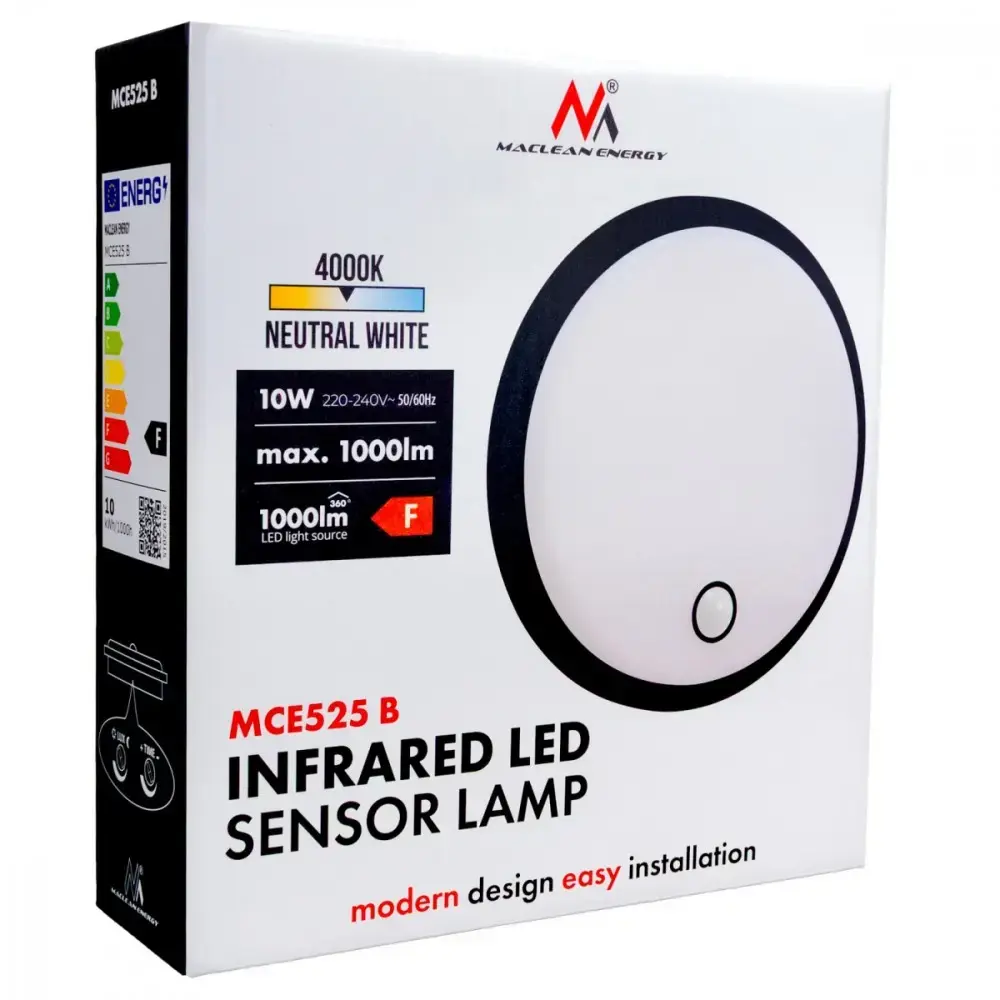 LED lampa MACLEAN MCE525 B ar PIR sensoru Photo 5
