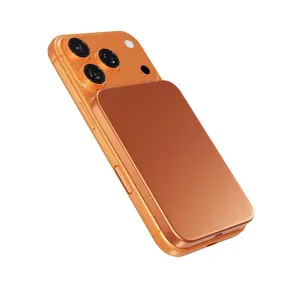 Power bank Epico Qi2 5000mAh Alu Mag+ EM51 — 5000 mAh, bezvadu MagSafe saderīgs, alumīnijs, oranžs