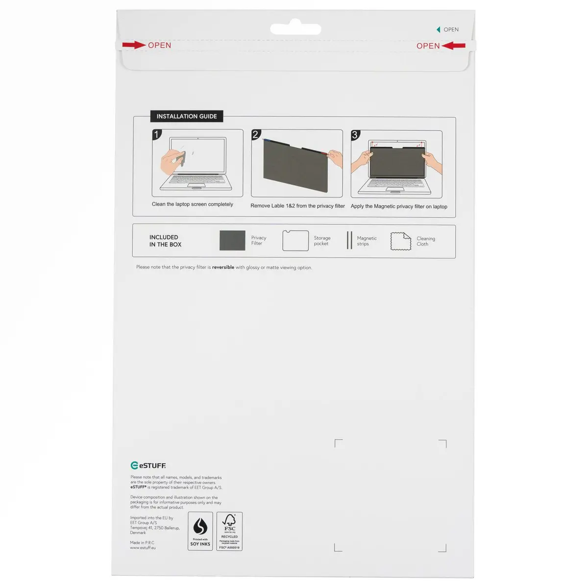 eSTUFF GLBM15326229 Privacy Filter for 15" Laptop Photo 2
