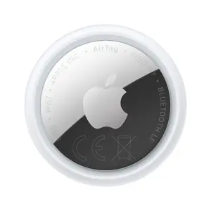 Apple AirTag item finder, 1 pack, silver and white with CR2032 battery and iOS compatibility