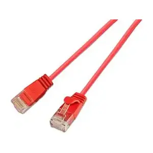 Network patch cable Slim Wirewine SLIM-L-UU-K6A Cat6a U/UTP 0.1 m Red, RJ-45–RJ-45