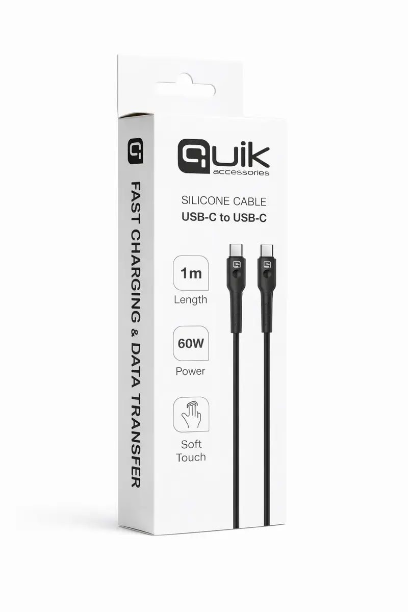 Quik QK-1011 кабель USB-C—USB-C 60W 1 м Photo 4