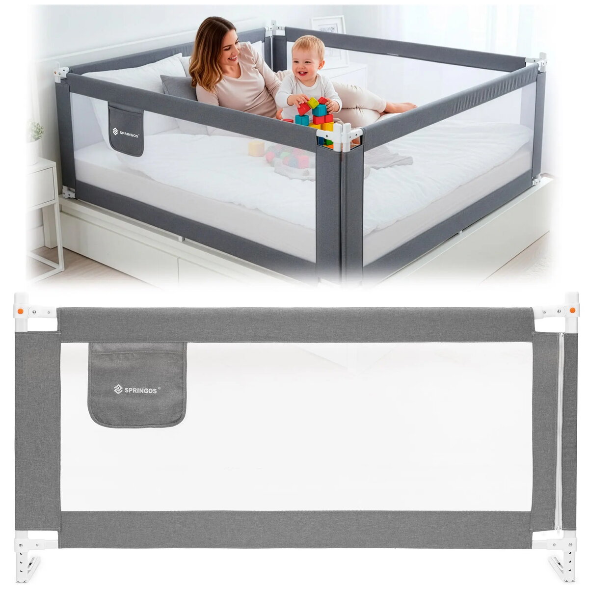 Drošības aizsargs gultai 158 cm priekš