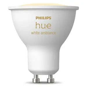 Smart GU10 spot Philips Hue White Ambience 4.2 W, Bluetooth and Zigbee, 50×57 mm