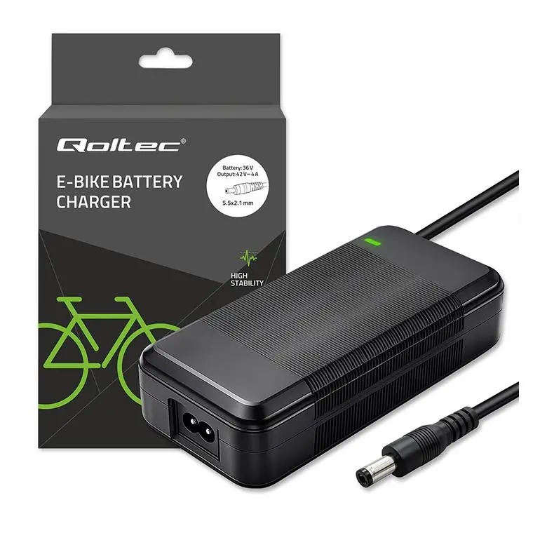 Lādētājs QOLTEC 36V–42V 4A elektriskajam velosipēdam