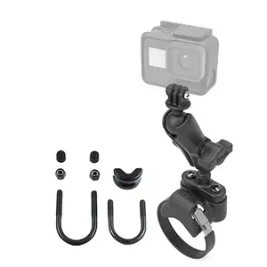 Handlebar U-Bolt Mount for ATV/UTV with Action Camera Adapter — RAM Mounts RAM-B-149Z-2-GOP1U, black