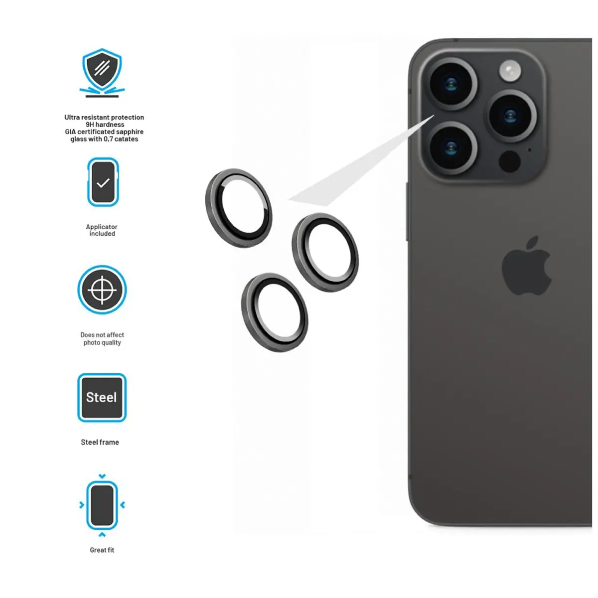 FIXED Защита камеры для iPhone 15 Pro / 15 Pro Max Photo 3