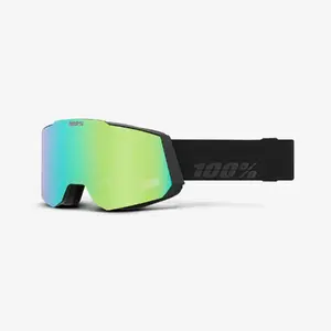 Горнолыжные/сноуборд очки 100 КНИГ SNOWCRAFT модель 51001-00002 чёрная оправа, двойная цилиндрическая зеркальная бирюзовая линза, унисекс