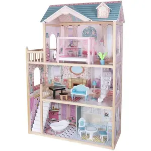 Koka leļļu māja ar LED apgaismojumu Gerardo's Toys Emily — koka rotaļu mājiņa ar iekštelpu LED apgaismojumu
