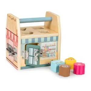 Wooden Lock House Gerardo's Toys GT61243 for 18+ months — Montessori-style activity toy with doors and latches