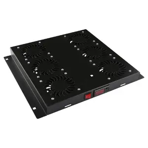 Lanview RAF215BL Fan Panel with 6 Fans and Digital Thermostat for Server Racks