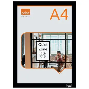 Magnetic self-adhesive poster frame NOBO A4, portrait/landscape, 235×325×5 mm, pack of 2