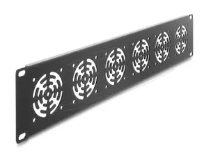 Cover plate DELOCK 67415 for rack, built-in 6 fans, metal housing, dark grey