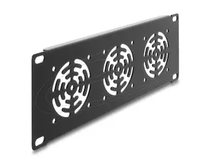 Cover plate DeLOCK 67431 with 3 built-in 60×60 mm fans, metal, dark grey, 1 pc