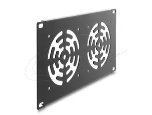 Cover plate DELOCK 67433 for rack with 3 built-in fans, metal housing, dark grey