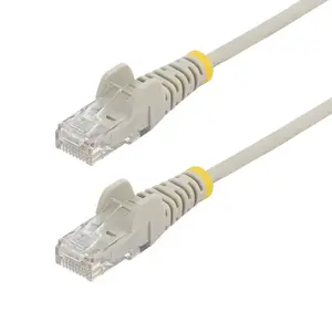 Ethernet patch cable StarTech.com CAT6 slim 0.25m, U/UTP, 10GBase-T, 100W PoE, 28AWG pure copper, grey, RJ45 snagless