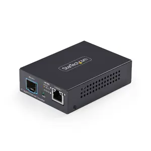 Fiber Media Converter StarTech MCM10G6SSFP — 10GbE Multi‑Gigabit SFP+ (10G/5G/2.5G/1G/100M), Copper 10GBase‑T to 10GBase‑X, Single‑Mode/Multi‑Mode, 16K Jumbo Frames