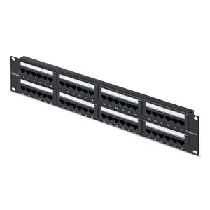 StarTech 48-Port 2U Rackmount Cat6 Patch Panel, RJ45, UTP, 110 Punch-Down, 1000 Mbit/s Black
