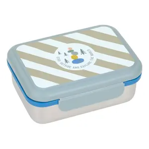Lunch container LÄSSIG Sunny Explorer 1.17 L — PP, silicone, stainless steel, blue/green
