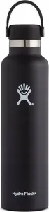 Insulated Water Bottle Hydro Flask Standard Mouth 710 ml Stainless Steel Black