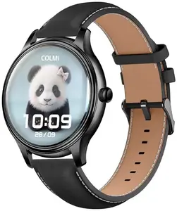 Смарт‑часы Colmi L28 с черным силиконовым и черным кожаным ремешками
