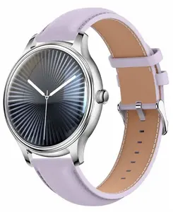 Смарт‑часы Colmi L28 Silver‑Purple с фиолетовым кожаным ремешком