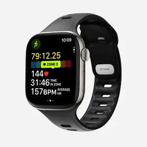 Watch band Nomad Tempo Band Black Rubber — 20 mm width, fits wrists 155–193 mm