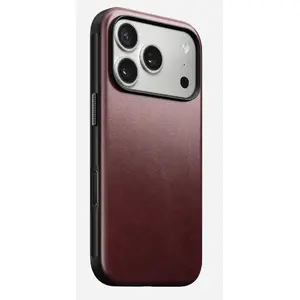 Mobile phone cover Nomad Modern Leather Case for iPhone 17 Pro, leather + TPU + PC, fits 16 cm (6.3") screen, Bordeaux