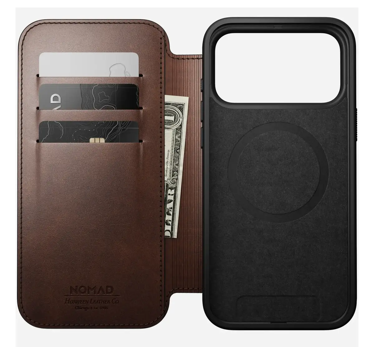 Nomad Modern Leather Folio vāciņš iPhone 17 Pro Max Photo 2