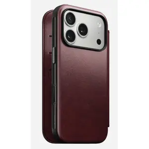 Mobile phone cover Nomad Modern Leather Folio for Apple iPhone 17 Pro, 6.3" (16 cm), leather burgundy