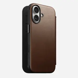 Folio phone case Nomad NM014209858 for Apple iPhone 17, 16 cm (6.3"), brown, 4 card pockets