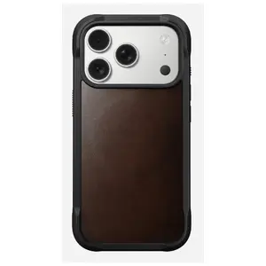 Mobile phone cover Nomad Rugged Leather Case for iPhone 17 Pro, 6.3" (16 cm), brown, leather/TPU/aluminium