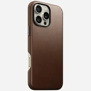 Чехол-крышка Nomad NM01389385 для iPhone 16 Pro Max, 17,5 см (6,9"), коричневый, алюминий/ПК/микрофибра/кожа