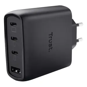 Зарядное устройство TRUST Maxo 65W для дома, 3× USB-C, макс. 20 В, кабель 2 м, чёрное