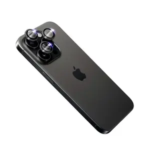 Защитное стекло камеры FIXED для Apple iPhone 15 Pro / 15 Pro Max, сапфировое, чёрное, 1 шт