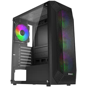 Evolveo korpuss Xenon Midi Tower ar 4 ARGB ventilatoriem, mesh priekšpusi un rūdīta stikla sānu paneli