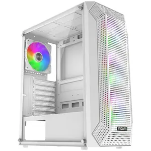 Datora korpuss Evolveo Xenon Midi Tower ar 4 ARGB ventilatoriem, režģa priekšpusi un rūdītu stiklu