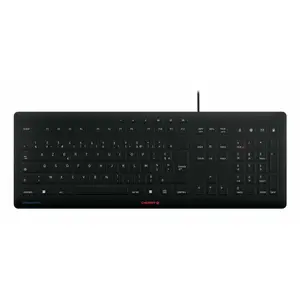 Wired full-size Cherry CHERRY STREAM PROTECT keyboard AZERTY 115 keys scissor switches 1.8 m cable black