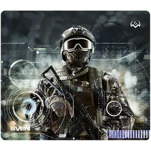 Игровой коврик для мыши SVEN MP-G01S Soldier с тканевой текстурированной поверхностью и прошитым краем