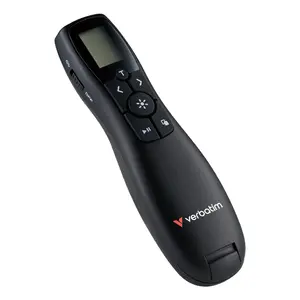 Wireless presenter VERBATIM Keynote with LCD display, RF 2.4 GHz, USB receiver, red laser, AAA batteries, black