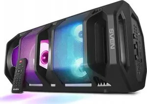 Портативная колонка SVEN PS-670 — 2x32.5 Вт (RMS), Bluetooth, TWS, FM, USB, microSD, LED-дисплей, литиевый аккумулятор