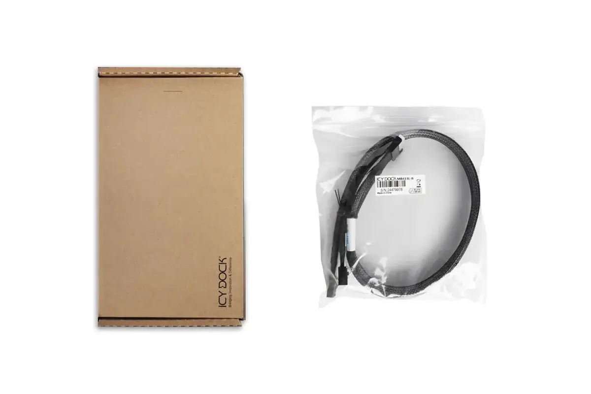 Кабель icy dock MB413L-B — MCIO x8 на 2× MCIO x4 Photo 6