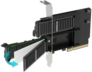 Adapter card icy dock MB312M4P-B — 2× M.2 NVMe to PCIe 4.0 x8 (bifurcation)