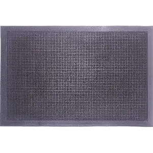 Gumijas kājslauķis BESK 46×70 cm melns — izturīgs ieejas paklājiņš iekšā/ārā