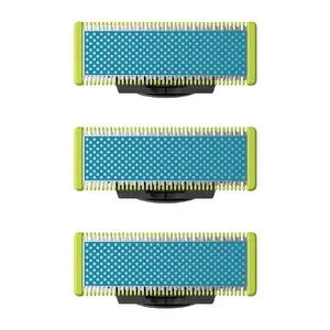 Сменная бритвенная головка для Philips OneBlade QP235/50 — 3 насадки, синий/зелёный