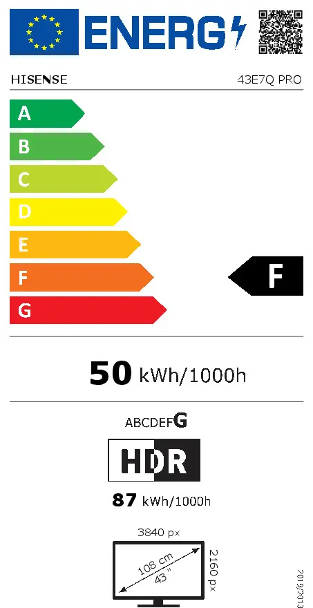 Hisense 43E7Q PRO 43 Collu 4K Ultra HD QLED Televizors Photo 14