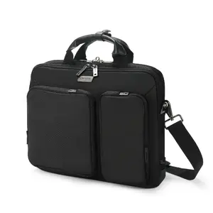 Laptop briefcase DICOTA D3250601 for 35.6 cm (14") screens, 2 compartments, 2 front pockets, shoulder strap, black
