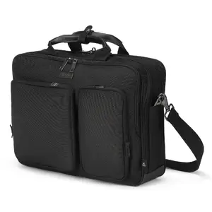 Сумка-топлоадер DICOTA Top Traveller SEVEN для ноутбуков 14–16" (40,6 см), 3 передних кармана, ремень через плечо, чёрная