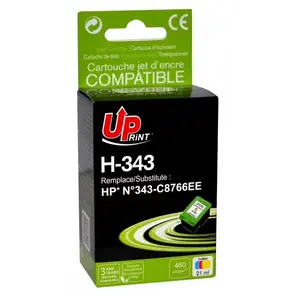 Картридж Uprint T3AZUR HJ343UP — черный 21 мл; цвета: черный, голубой, пурпурный, желтый; 1 шт.