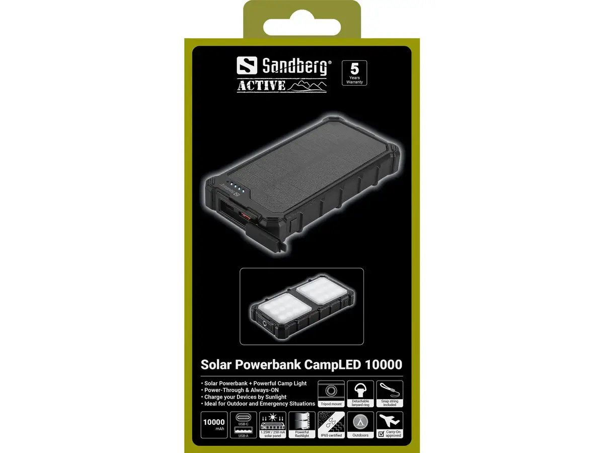 SANDBERG Solar Powerbank CampLED 10000 powerbank Photo 7